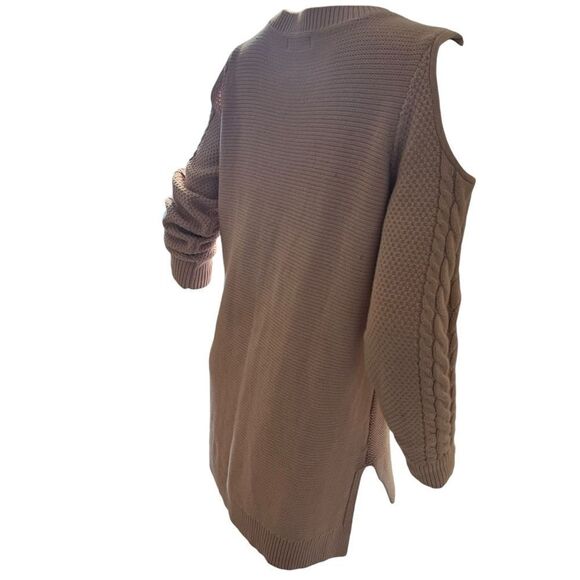 A.N.A Cable Net Pink Hi-Lo Sweater W/Cold Shoulder size XL - Picture 6 of 10